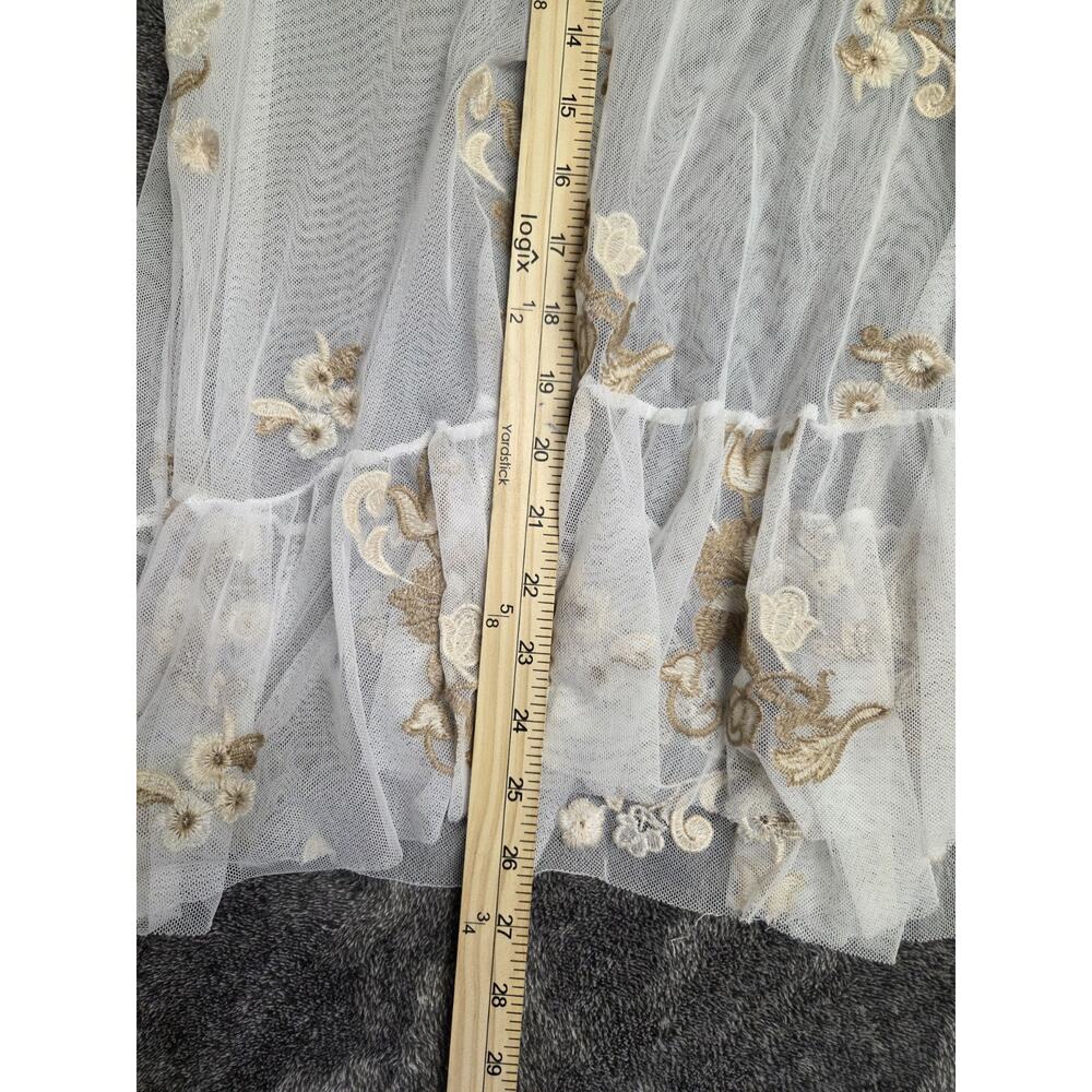 Soft Surroundings Sheer Ivory Embroidered Mesh Top Size Large - Picture 9 of 9